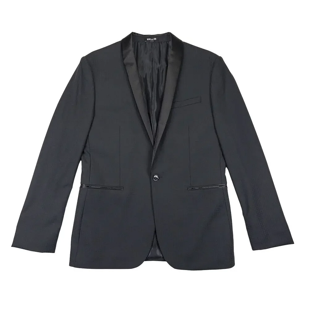 Express Slim Fit Tuxedo Jacket Men 40R Black Wool Blend Formal Evening
